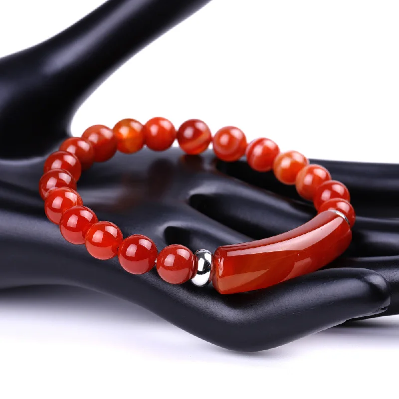 Sl245a06 Natural Stripe Red Agate