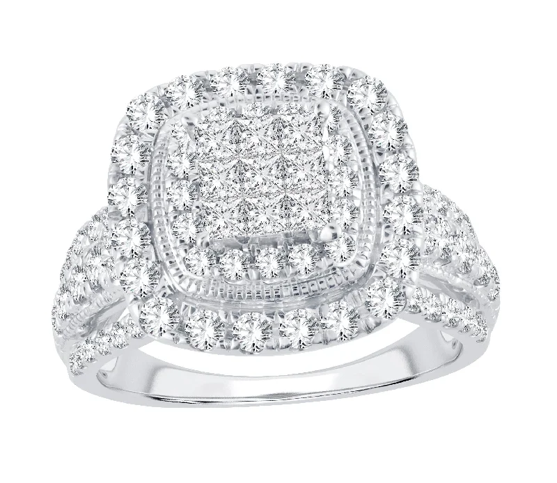 Round diamond solitaire engagement rings for women -10K 1.50ct Diamond Ring