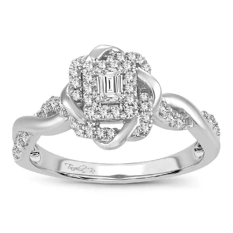 Engagement rings with matching wedding bands for women -14K 0.50CT Diamond ring