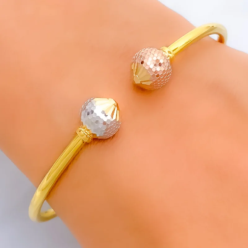 Women's bracelet gifts -Trendy Dynamic 22k Gold Bangle Bracelet