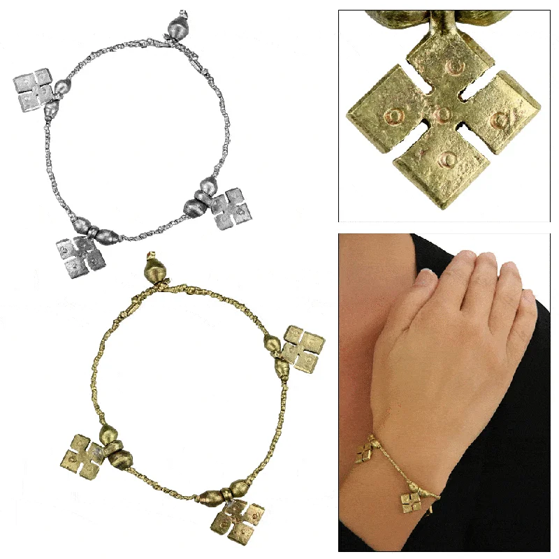 Set of women's bangles -Ethiopian Yabe Cross Bracelet