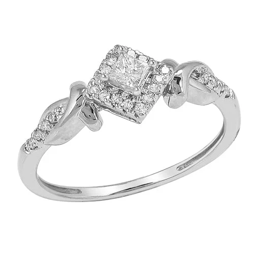 Engagement rings with diamond wrap for women -10KW 0.25CTW DIAMOND PROMISE RING