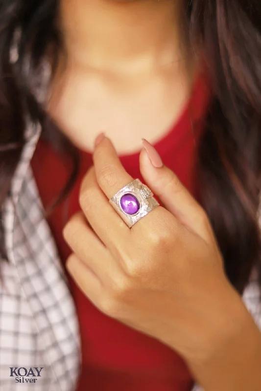 Women’s diamond rings-Purple Sa3ada Stone Ring