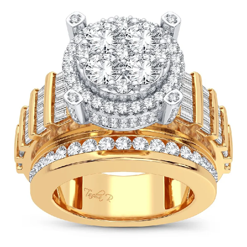 Engagement rings for women with matching bands -14K 3.40CT Diamond Ring