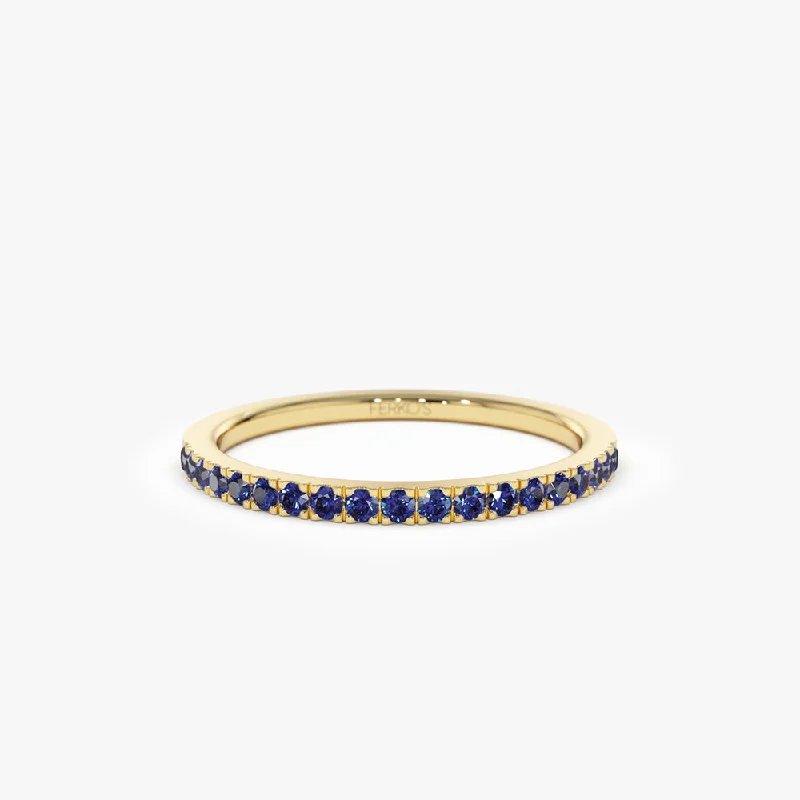 Women’s alternative rings-14k Half Eternity Blue Sapphire Ring