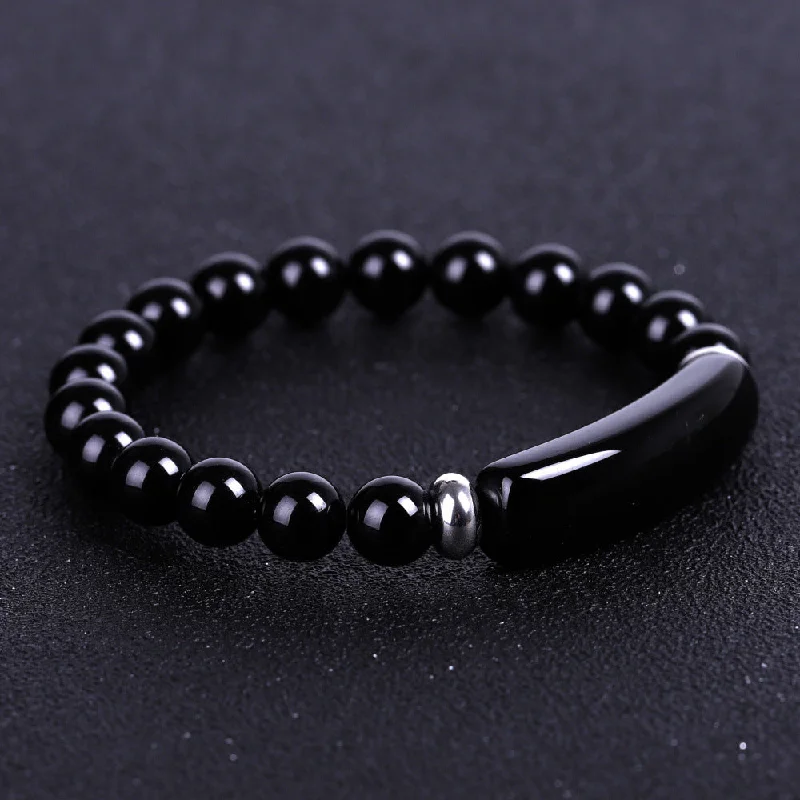 Sl245a4903 Black Agate Bracelet