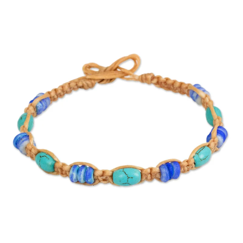 Crystal bracelets for women -Tribal Celebrity Blue Calcite Beaded Bracelet