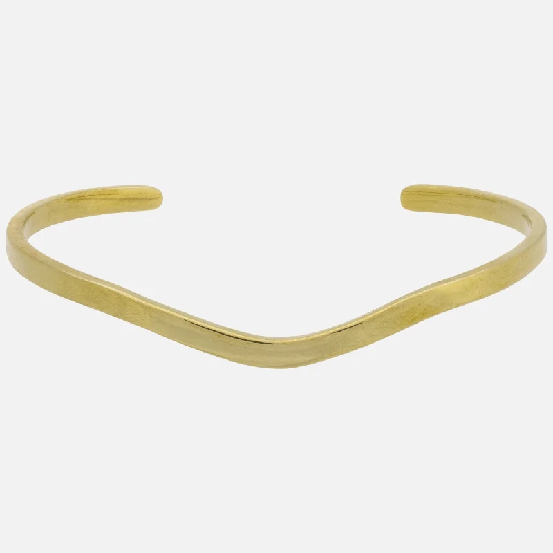 Elegant women's bangles -Hammered Curved Brass Cuff Bracelet