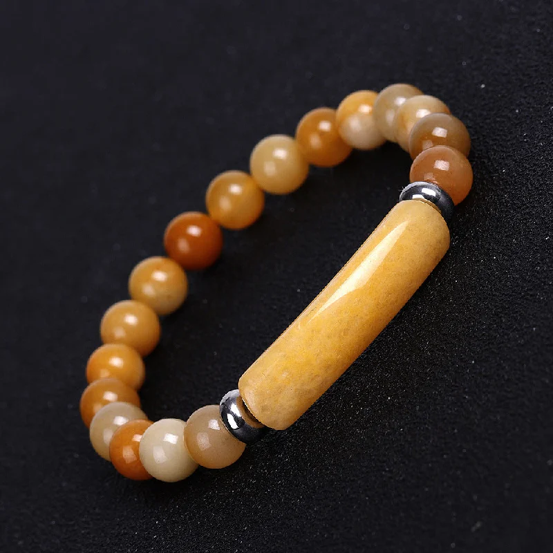 Sl245a4705 Natural Old Yellow Jade Bracelet