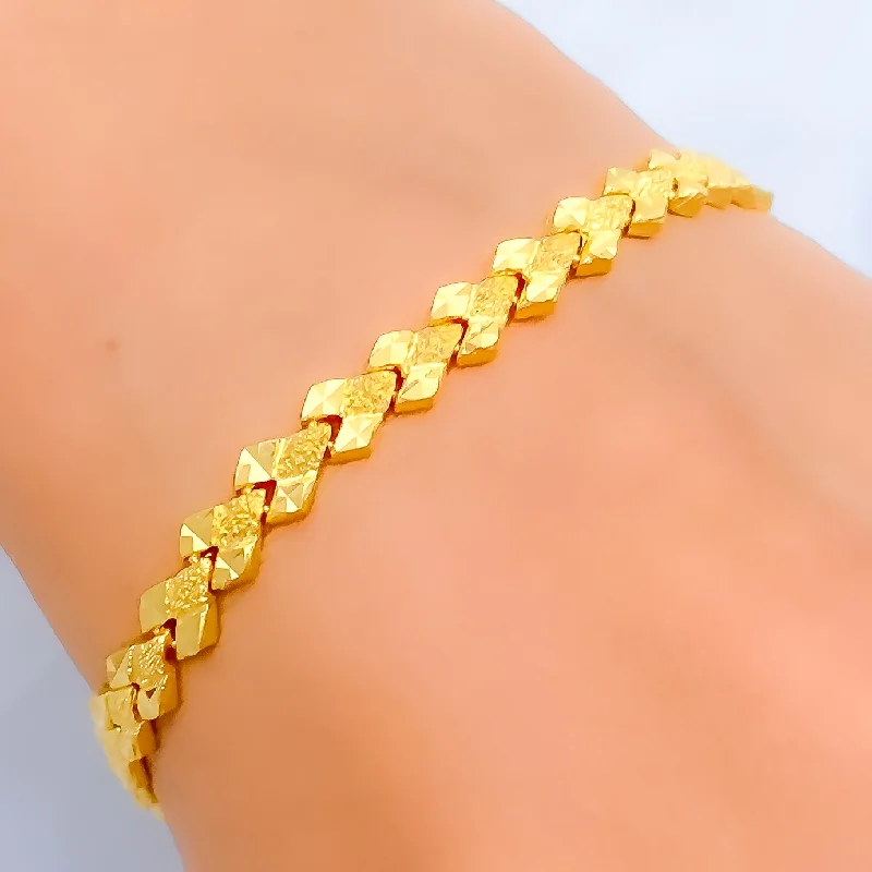 Women's bracelet gifts -Textured Glamorous 22k Gold Bracelet