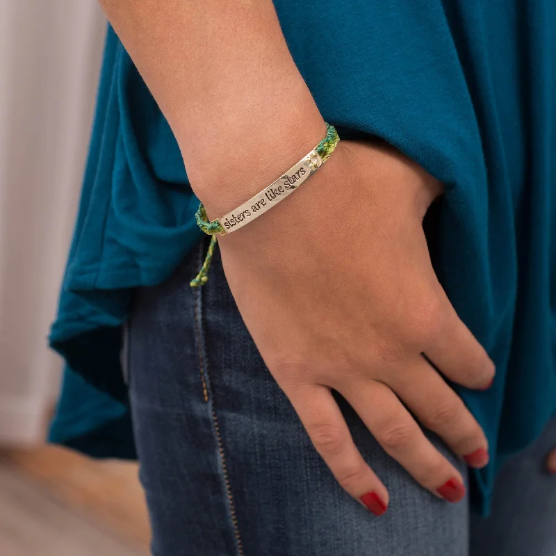 Lightweight women's bangles -Sisters are Like Stars Handwoven Bracelet