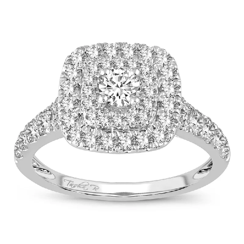 Platinum diamond engagement rings for women -14K 1.00CT Diamond RING