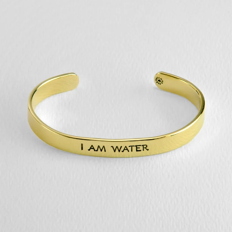 Women's bangles with infinity design -I Am Water Astrology Cuff Bracelet