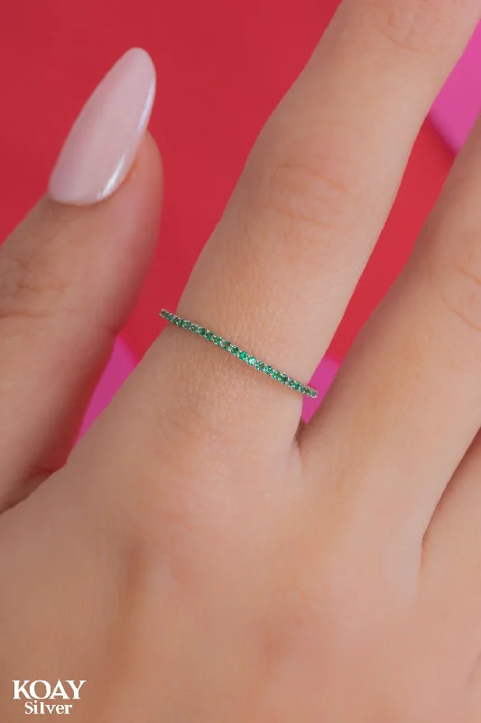 Women’s alternative rings-Zircon Ring (080-Green) Ring