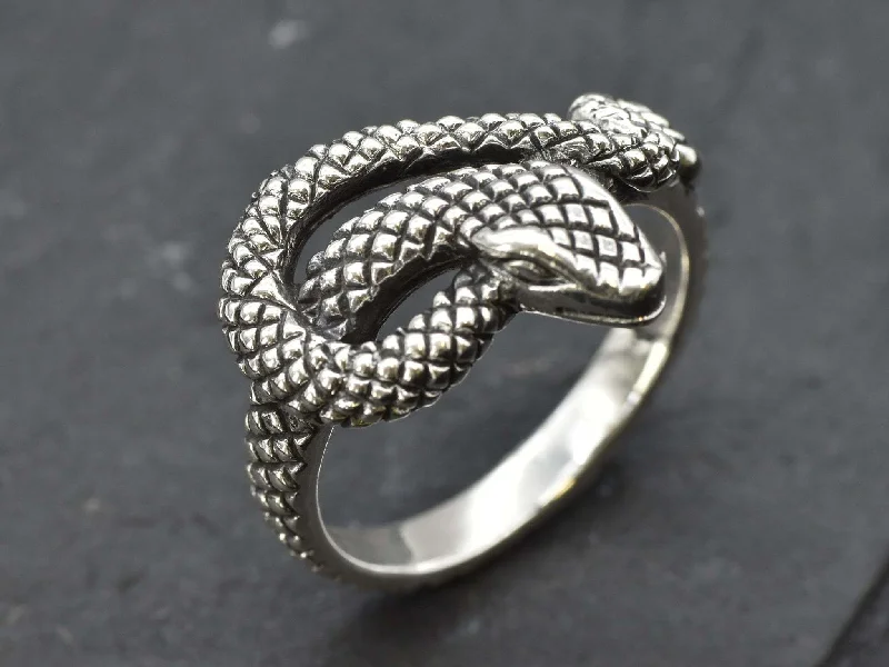 Women’s classic rings-Silver Snake Ring - Python Ring - Snake Lover Ring