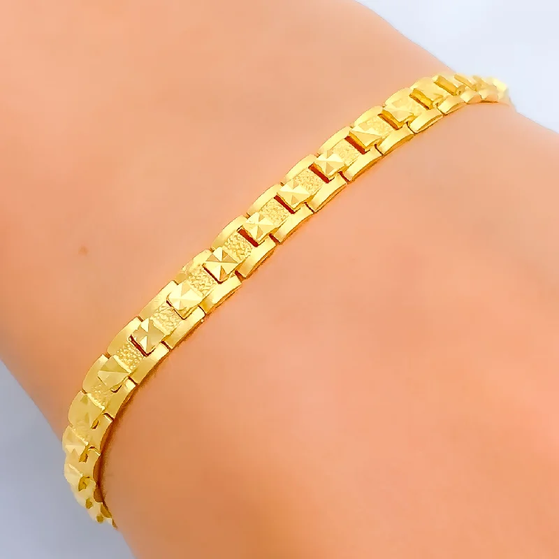 Fashionable women's bracelets -Attractive Jazzy 22k Gold Bracelet