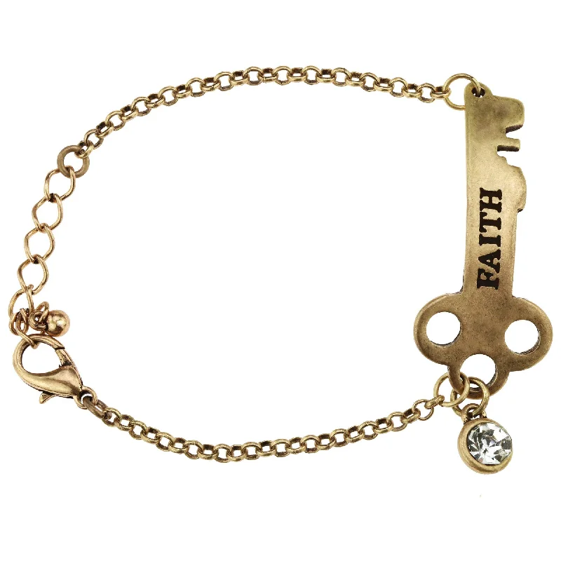 Floral design women's bracelets -Faith is the Key Bracelet