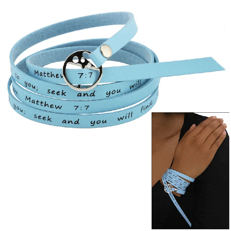 Women's cuff bracelets -Ask & It Will Be Given Matthew 7:7 Wrap Bracelet