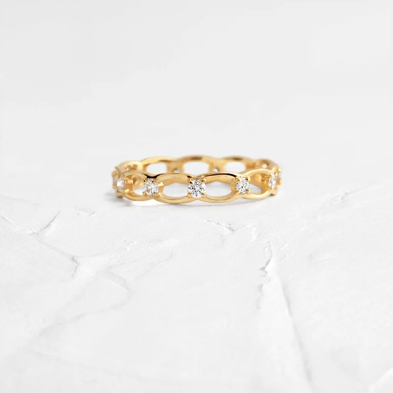 Women’s custom-designed rings-Linked Eternity Band