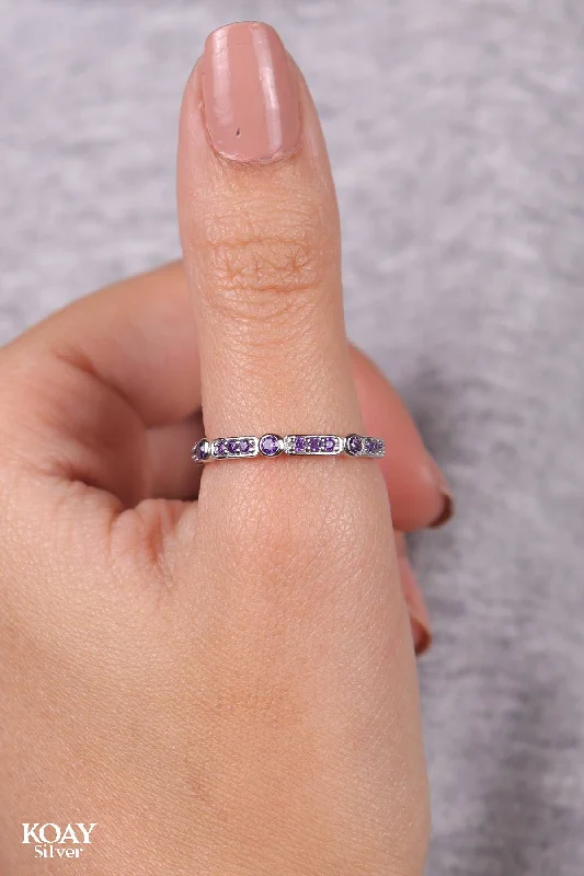 Women’s amethyst rings-Zircon (042-Purple) Ring