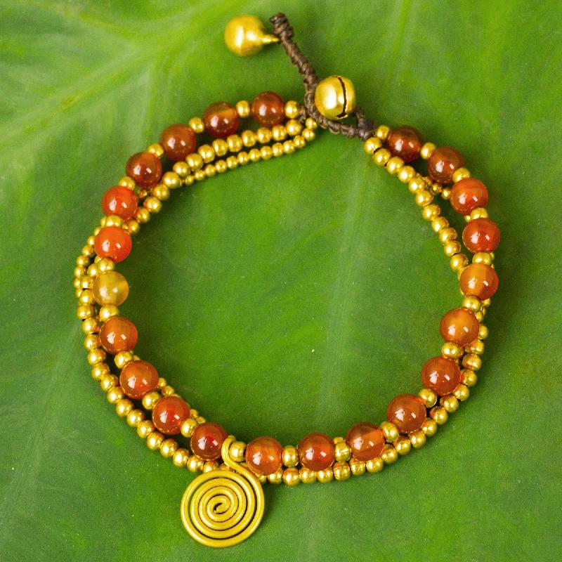 Women's leather bracelets -Carnelian Daydreams Beaded Bracelet