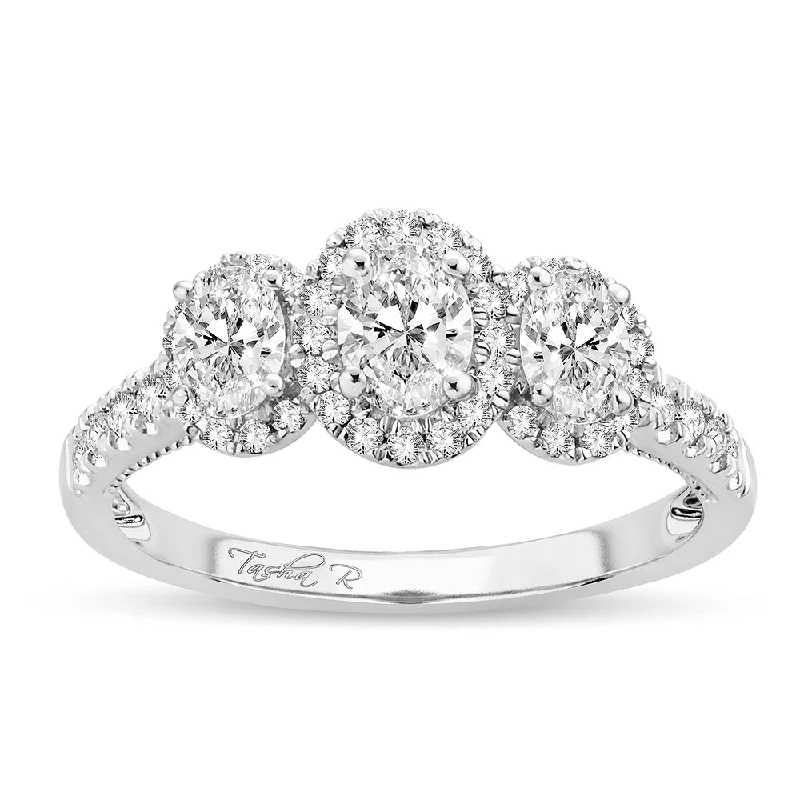 Engagement rings with vintage band for women -14K 1.00CT Diamond RING