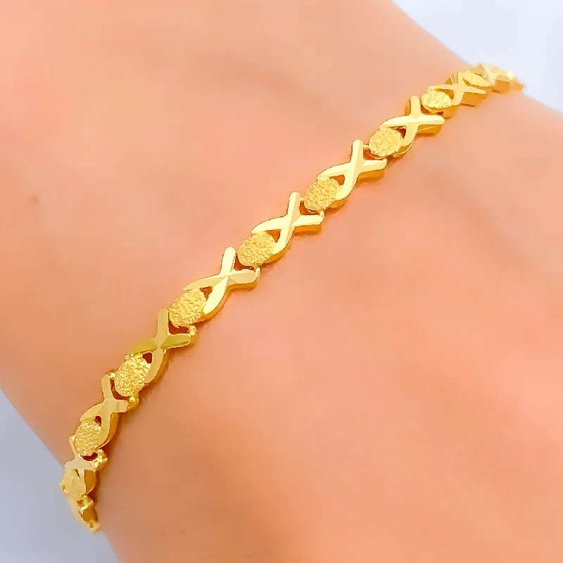 Transparent women's bangles -Vibrant Charming 22k Gold Bracelet