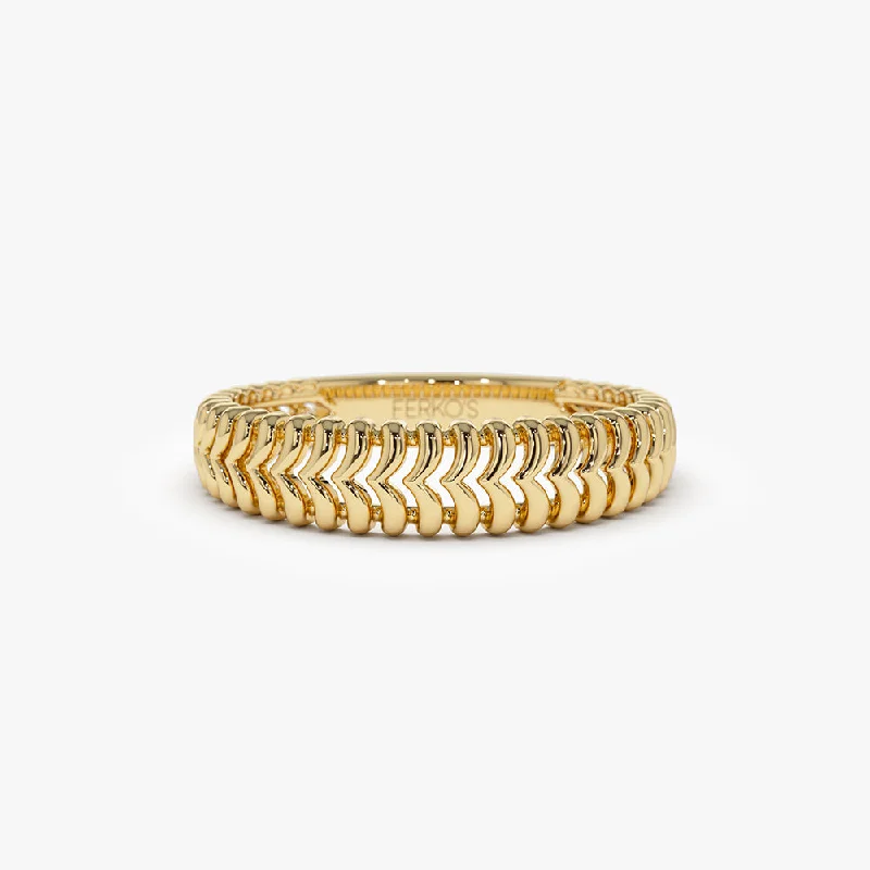 Women’s sterling silver rings-14k Unique Statement Stacking Gold Ring