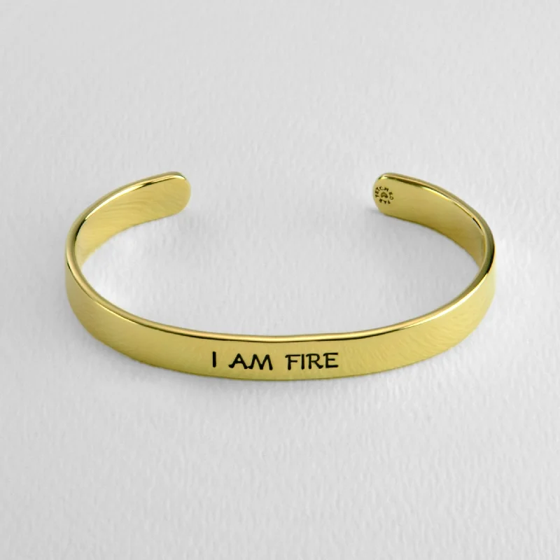 Artistic design women's bracelets -I Am Fire Astrology Cuff Bracelet