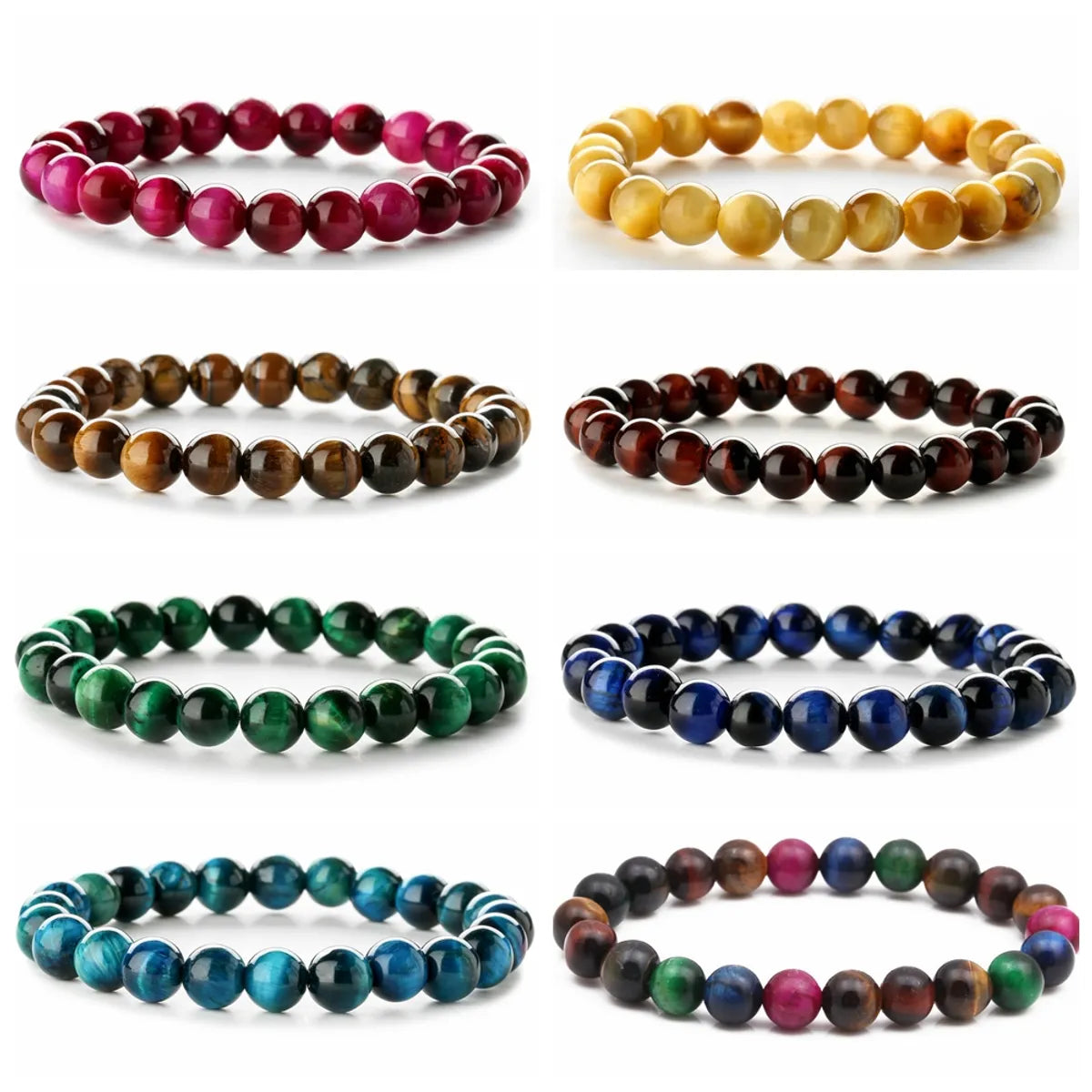 Classic bangle designs for women -Retro Geometric Natural Stone Beaded Bracelets